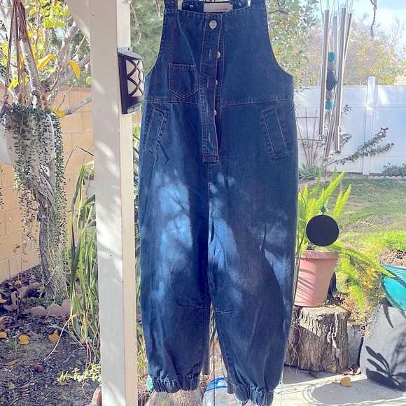 Button up blue Jean overalls - Picture 5 of 8